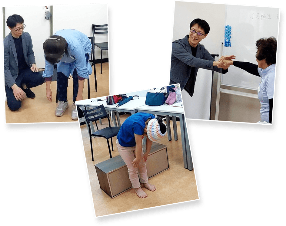 イス軸法を実施している様子の写真